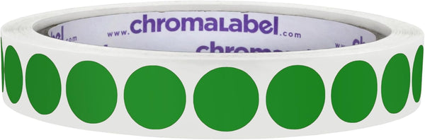 ChromaLabel 0.50 Inch Round Label Permanent Color Code Dot Stickers, 1000 Labels per Roll, Green