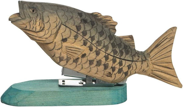 Beachcombers 8" Wood Fish Stapler, Orange