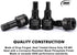 3/4 Inch Set, 5-Pieces, 14mm, 17mm, 19mm, 22mm, 24mm, 3/4" Set, CASOMAN Drive Impact Hex Driver Metric, Drive Master
