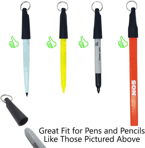 Specialist ID 2 Pack Heavy Duty Retractable Pull Pen Holder, Ideal for Markers & Carpenter Pencils, Nylon Cable & Metal