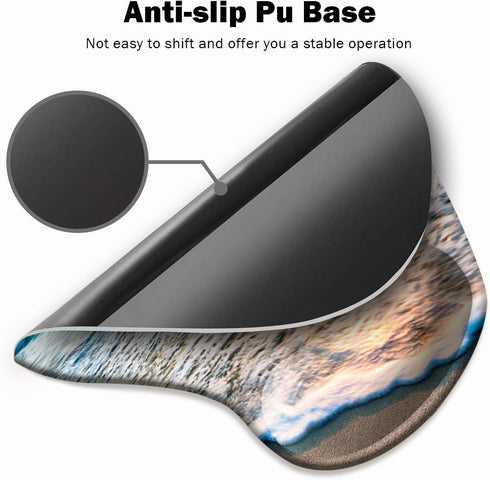 DOOKE Ergonomic Mouse Pad with Wrist Support, Non-Slip PU Base for Home Office Working and Pain Relief