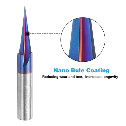 2 15 3 1/4 Inch uxcell Pcs Degree V Groove Engraving Router Bits for CNC Tip and Flutes Shank Carving Bit Nano Coated