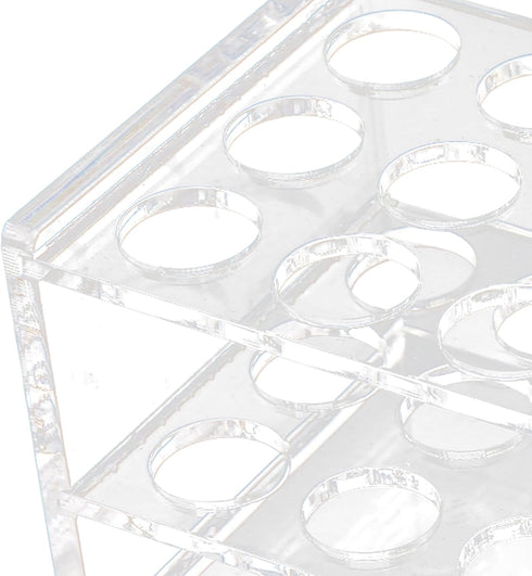 17mm Test Tube Rack with 18 Holes - Durable Transparent Holder for 10ml and 15ml Centrifuge Test Tubes