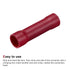 MECCANIXITY Butt Crimp PVC Terminals Red 8 AWG Fully Insulated for Electrical Wire Crimping, Pack of 3
