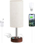 Dicoool Touch Bedside Table Lamp with USB - 3 Way Dimmable Redwood