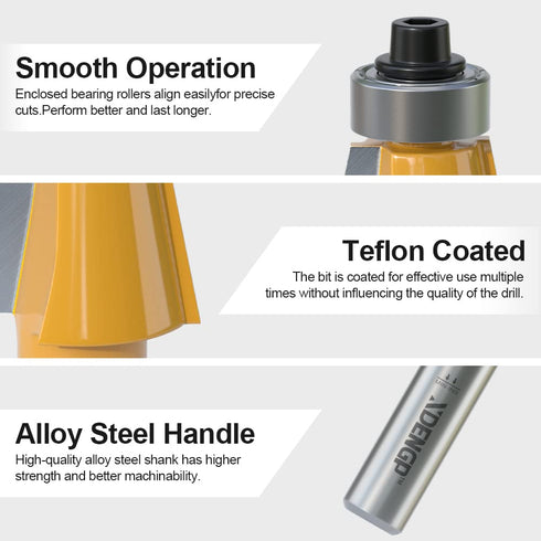 11.25 1 Inch Length,1/2 Inch Degree Chamfer Router Bit with Cutting Shank Carbide Edge Forming Bevel Router Bit
