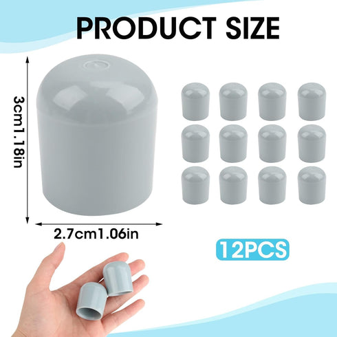 weigongr 7/8 Inch 12Pcs Folding Chair Leg Caps, Plastic Chair Leg Caps Heavy Duty Chair Caps for Legs Glides Round