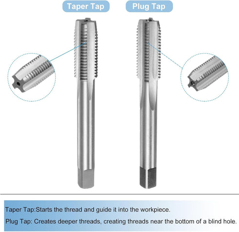 uxcell 3pcs Metric Hand Tap and Die Set - M12 x 1.5 Taper/Plug Thread Taps & Round Die for Thread Repair