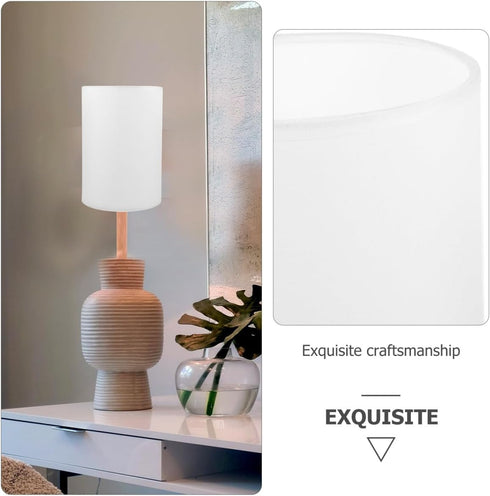 E27 14x14x20cm ABOOFAN Drum Lamp Shade Natural Linen Lampshade Clip on Lamp Covers Burlap Light Shade for Table Floor