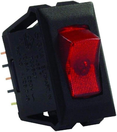 JR Products 12525 Red/Black SPST Illuminated On/Off Switch by JR Products