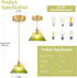 FONTA VERDE Vintage Pendant Lights Kitchen Island, Adjustable Brass Pendant Light Fixtures with Gradient Green Glass