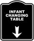 INFANT CHANGING TABLE Black Sign Arrow Down Aluminum Composite Sign 8.5 x
