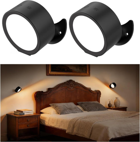 InfraRay Battery Operated Wall Sconce, Remote Control, Wireless Rechargeable Mounted, 3 Color &
