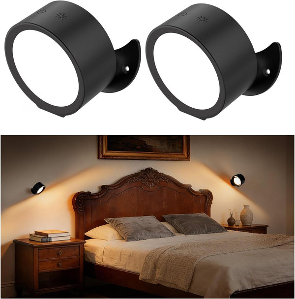 InfraRay Battery Operated Wall Sconce, Remote Control, Wireless Rechargeable Mounted, 3 Color &