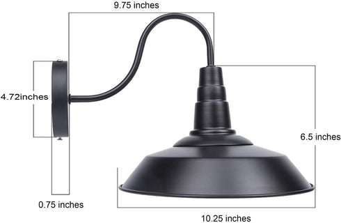 CY-8 Lightess Black Wall Sconces Lighting Gooseneck Industrial Barn Lights Vintage Farmhouse Wall Lamp