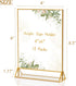 KILY-WILY 12 Packs 4 6 x Gold Frames Clear Acrylic Sign Holder Double Sided Wedding Table Number Holder Plastic Gold