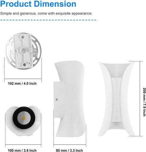 10W IP65 Kawell Creative Modern Wall Light LED Wall Lamp Up Down Waterproof Aluminum Wall Sconce Light LED Indoor