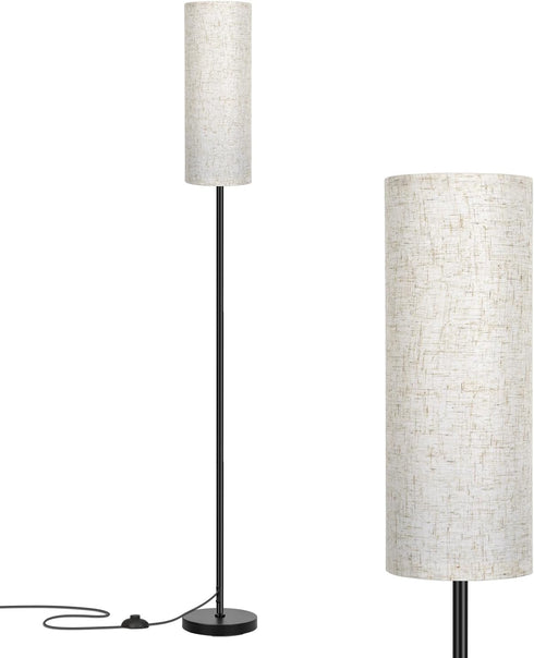 FRIDEKO HOME Floor Lamp with Beige Shade, Simple Design with Foot Pedal