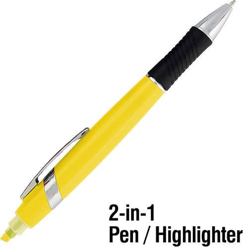 SyPen Highlighter with Ballpoint Pen Combo, 10 Pack in Bright Colors