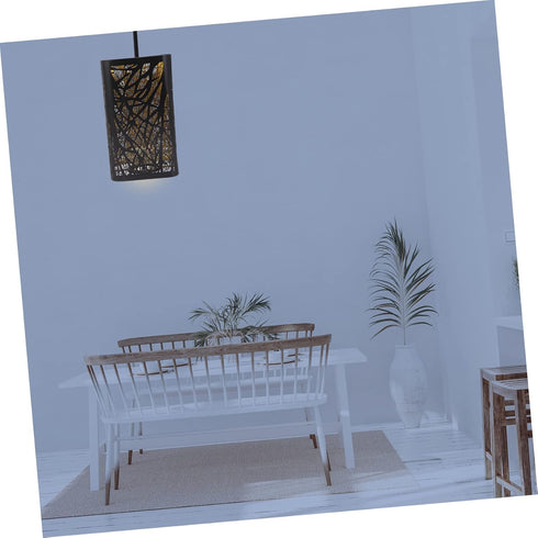 DOITOOL Metal Small Lamp Shade with Tree Pattern Wrought Hollow Carved Lampshade for Pendant Floor Table Lamps