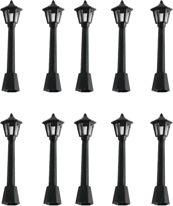 SelHeng 10PCS Mini Street Light Model Railway Train Lamp Miniature Plastic Village Pathway