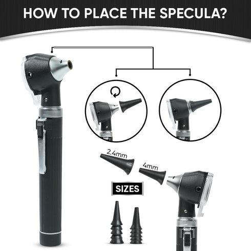 MeddSight Otoscope - Ear Scope Otoscope with Light- Portable Ear Infection, Wax Detector- Ear Otoscope for Doctors