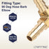 LTWFITTING 90 Deg Elbow Brass Barb Fitting - 1/4-Inch x 1/4-Inch Hose ID Generator Fuel Filter (Pack of 5)