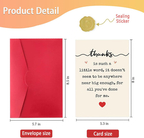 Beixian Sweet Thank You Card for Love People, Thank You Cards With Envelope for Him Her, Funny Thank You Cards Gifts