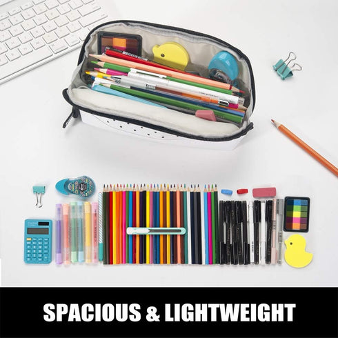 Sooez Wide-Opening Pencil Pen Case, Lightweight & Spacious Zipper Stationery Bag with Triangular Design for Adults,