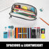 Sooez Wide-Opening Pencil Pen Case, Lightweight & Spacious Zipper Stationery Bag with Triangular Design for Adults,