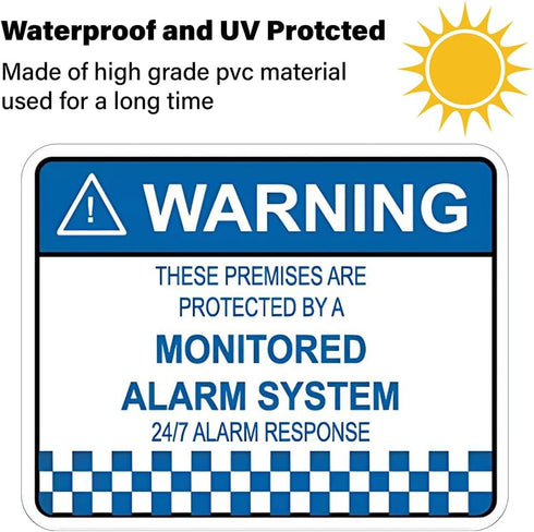 Pilarmuture 8pcs Security Alarm System Sign for Home,Waterproof Warning Security Stickers Monitored Alarm System Self