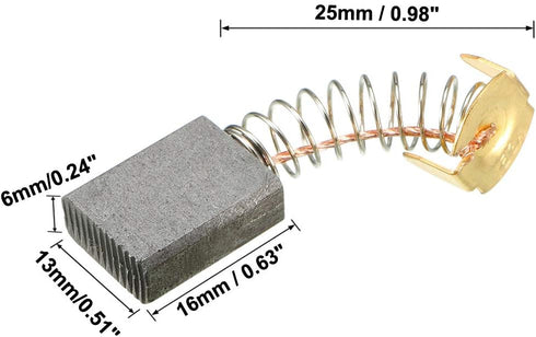 uxcell 2Pcs Carbon Brushes, 16mm x 13mm x 6mm for Electric Motor, Drill, Circular Saw Replacement Repair Part