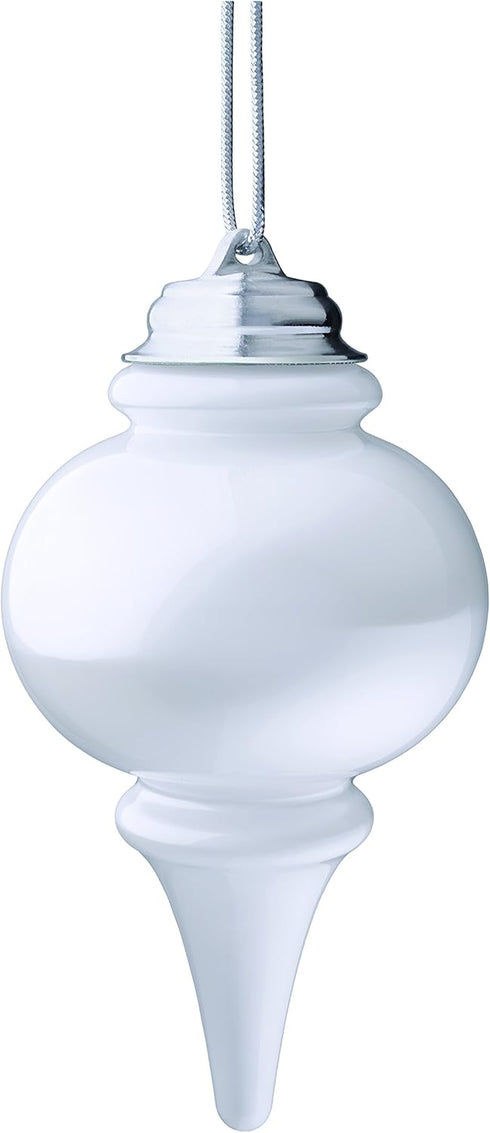 WP600 Battery Powered Hanging Decorative Outdoor Pulsing 8" Finial Light with Sensor, Turns On At Dark, White