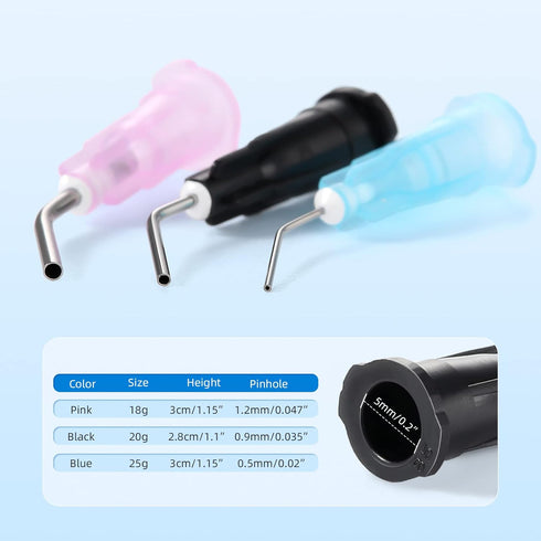JMU 100Pcs Bent Dispensing Tips, Blunt Tip Dispensing Needle for Dental Oral Irrigation, Disposable Tips