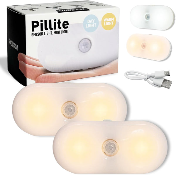 LIBERATECH Rechargeable Motion Sensor Night Light, 2-Color White & Warm Toilet Light with
