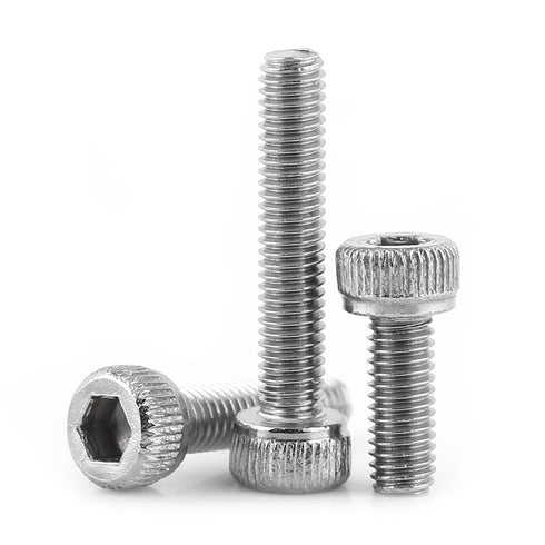 M3 Cap Head Screws, 100pcs M3*6/8/10/12/16/20/25/30 304 Stainless Steel Metric Thread Hex Socket Cap Head Screws