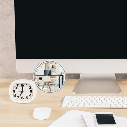 Zyghjort 2 Pack 2.3" Desk Mirror Office Cubicle, Small Adjustable Round Mirror to See Behind You, Fits PC Monitors