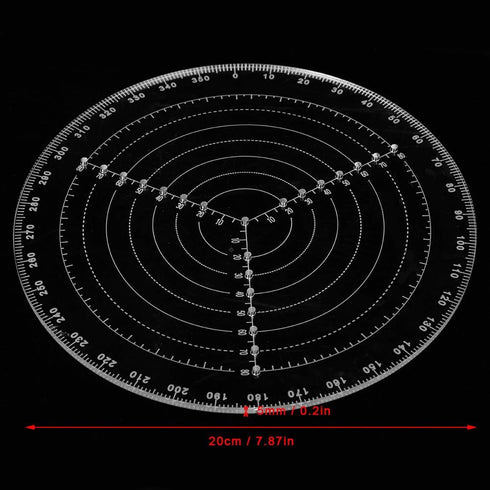 7.87" Round Center Finder Compass - Transparent Acrylic Tool for Locating Center in Woodworking Projects