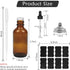 28 Pack 2oz Amber Glass Tincture Bottles with Dropper, Funnels & Labels for Homemade Essential Oils, 60ml
