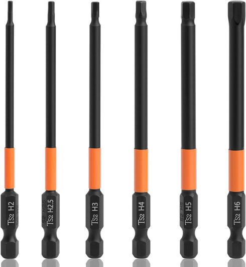 JONMON Allen Wrench Screwdriver Bits - H2-H6 Quick Change S2 Steel Magnetic Hex Head Impact Drill Bits