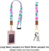 Wisdompro Cute Wrist & Neck Lanyard for Women, Breakaway Lanyards for ID Badges, Car Keys, Wallet - Powder Blue Flower