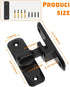 90/180 Degree Barn Door Lock, Small Flip Gate Latches Hardware, Sliding Door Latch Lock for Cabinets, Black
