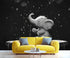 LEPUICI 78.7" 55.1" Cute Baby Elephant Mural Wallpaper, Bathtub Elephant Wall Mural, Photo Print Wallpaper for Kids