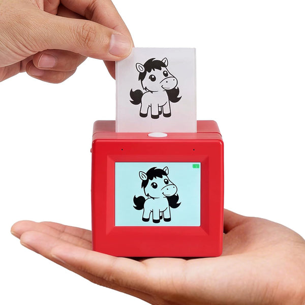 Behcp Smart AI Voice Sticker Printer Cube, Magic Thermal Sticker Maker with Display,