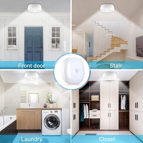 Youtob Battery Powered LED Ceiling Light, 300 Lumens Wireless Motion Sensor Light for Indoor and Outdoor Use