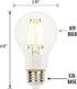 Westinghouse 5258020 6.5 Watt (60 Watt Equivalent) A19 Dimmable Clear Filament LED Light Bulb, 6 Pack