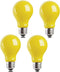 4 Packs 3W A19 LED Bug Light Bulbs, Yellow E26 Outdoor Bug Light Bulb, 25W Equivalent, 2000K Amber Glow, Night Light