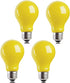 4 Packs 3W A19 LED Bug Light Bulbs, Yellow E26 Outdoor Bug Light Bulb, 25W Equivalent, 2000K Amber Glow, Night Light