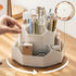 kaileyouxiangongsi White Rotating Art Supply Storage Organizer, Pencil Holder with 9 Compartments for Kids