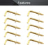 MroMax 1/2" 50Pcs Gold Screw in Hooks, L Shape Hooks Carbon Steel Right Angle Hooks for Home Workplace